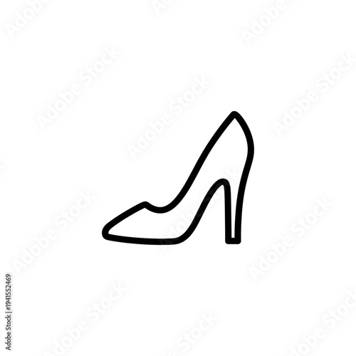 Black High Heel Shoe Illustration Design.