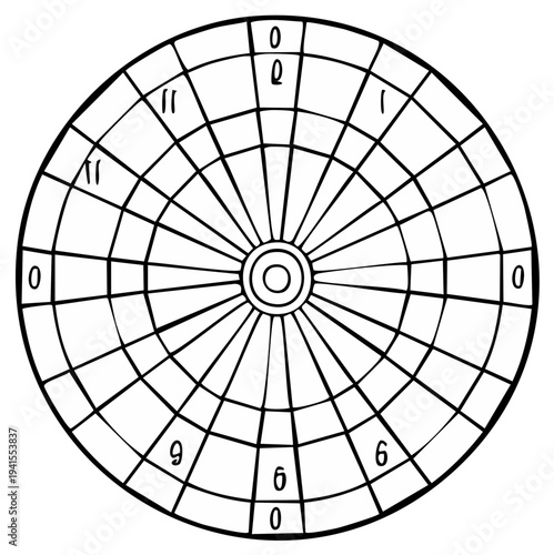 Darts target isolated on white background, game vector illustration