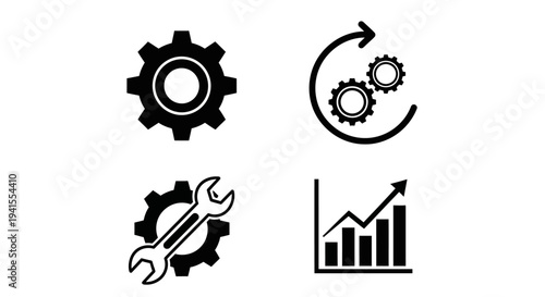 Industry and business growth icons