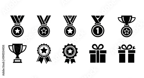 A collection of award icons and symbols for recognition and achievement