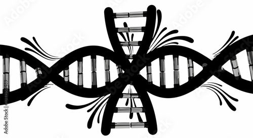 Abstract representation of intertwined DNA strands symbolizing genetic research and science