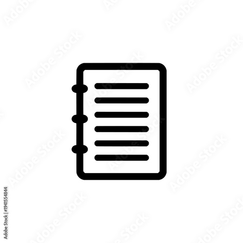 Budget planner notebook icon logo design. Notebook spiral binder sign and symbol. Business planning and accounting vector illustration.