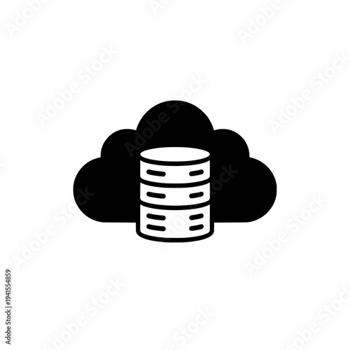 Cloud computing server icon logo design. Database storage sign and symbol. Network hosting technology.