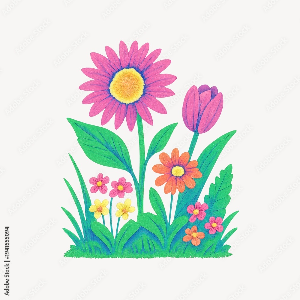 Fototapeta premium Vibrant floral illustration design