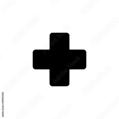 Medical cross icon logo design. Hospital sign and symbol. Healthcare and pharmacy silhouette vector.