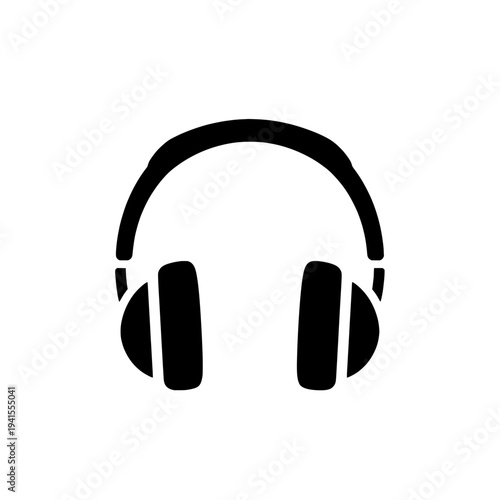 Podcast headphones icon logo design. Audio headset sign and symbol. Music and broadcast vector illustration isolated on white background.