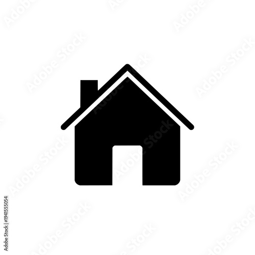 House silhouette. Real estate icon logo design. Minimalist style. Isolated on white background.