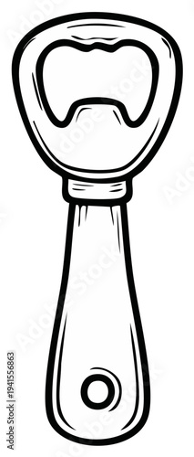 Classic bottle opener with a simple hand-drawn sketch style