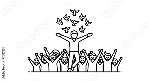 Group Celebrates Freedom and Unity with Dove Release