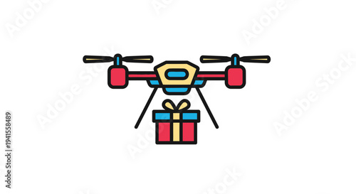 Drone Delivering a Gift Box