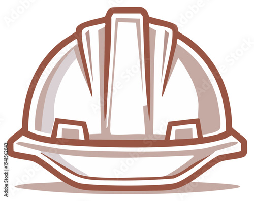 Illustration of a construction worker hard hat helmet for safety and protection