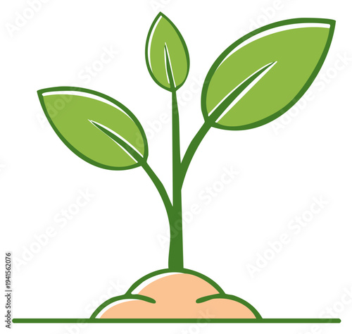 Vibrant green seedling growing from soil an ecological symbol of new life and nature