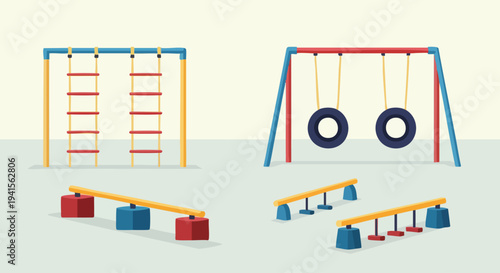 Colorful playground equipment for children.
