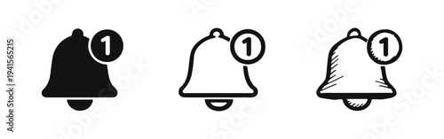 New Notification Bell Icon Set - Alert, Reminder, and Message Symbols with Counter