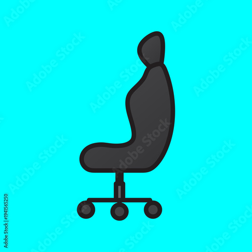 Office Chair Furniture Icon Vector Illustration