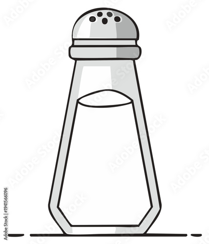 Simple Hand Drawn Salt Shaker Illustration for Seasoning and Flavor