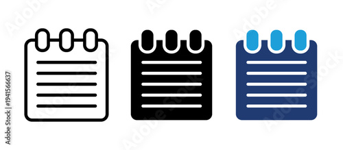 Notebook Icon for Note Taking, Writing, Study, and Office Organization