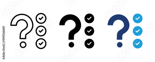 Question Mark Icon for Help, Support, FAQs, and Information Guidance