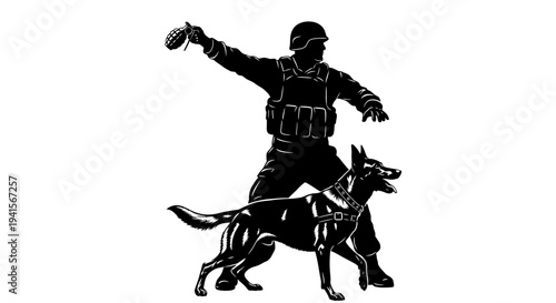 Police Officer Training K9 Dog for Security and Protection Duty