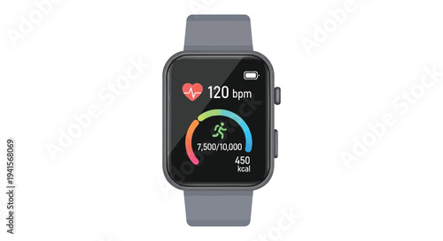 Vector smartwatch with fitness tracker interface