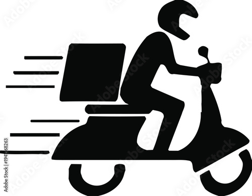 Girl riding scooter and motorcycle vector illustration silhouette icon