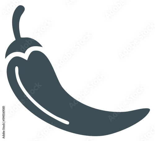 Stylized Pepper Illustration: Single Spicy Ingredient Vector Graphic