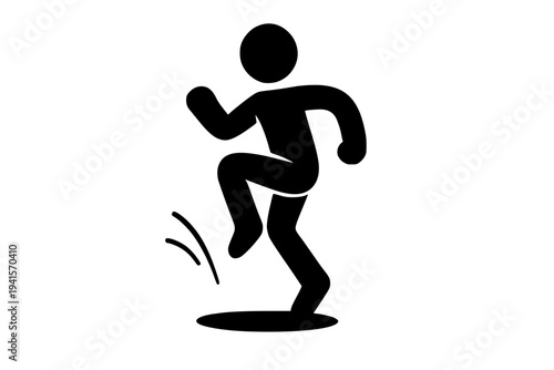 Silhouette runner sprinting dynamic motion black white minimalist fitness speed concept