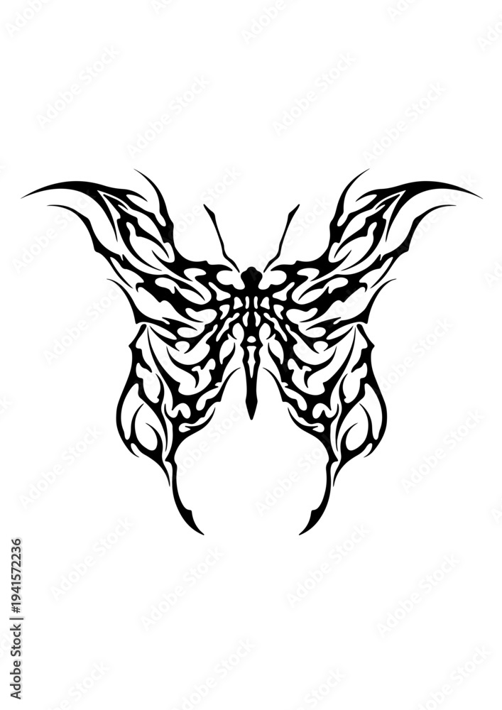 Obraz premium Cybersigilism tribal butterfly tattoo design