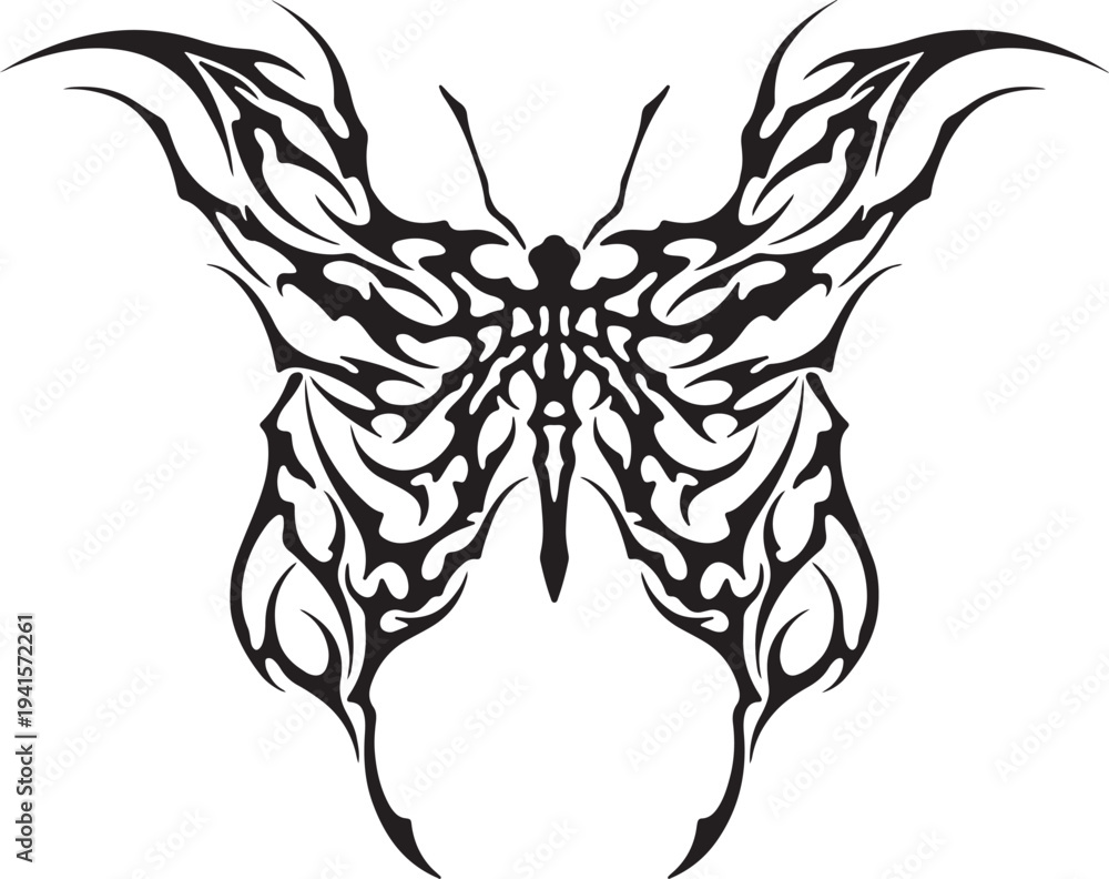 Obraz premium Cybersigilism tribal butterfly tattoo design