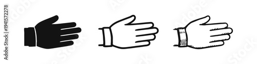 Thumbs up hand icon set in silhouette, outline, and hand-drawn sketch styles, symbolizing like, approval, and positive feedback.