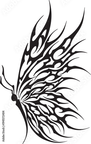 Cybersigilism tribal butterfly tattoo design