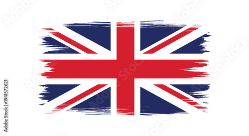 A vibrant brushstroke style depiction of the united kingdom flag showcasing national pride as a striking silhouette high quality professional detailed modern