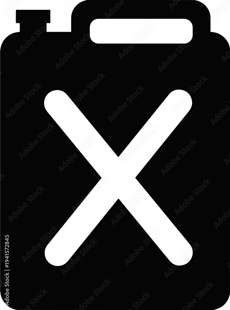 Obraz premium Black jerrycan icon illustration for fuel and gasoline storage