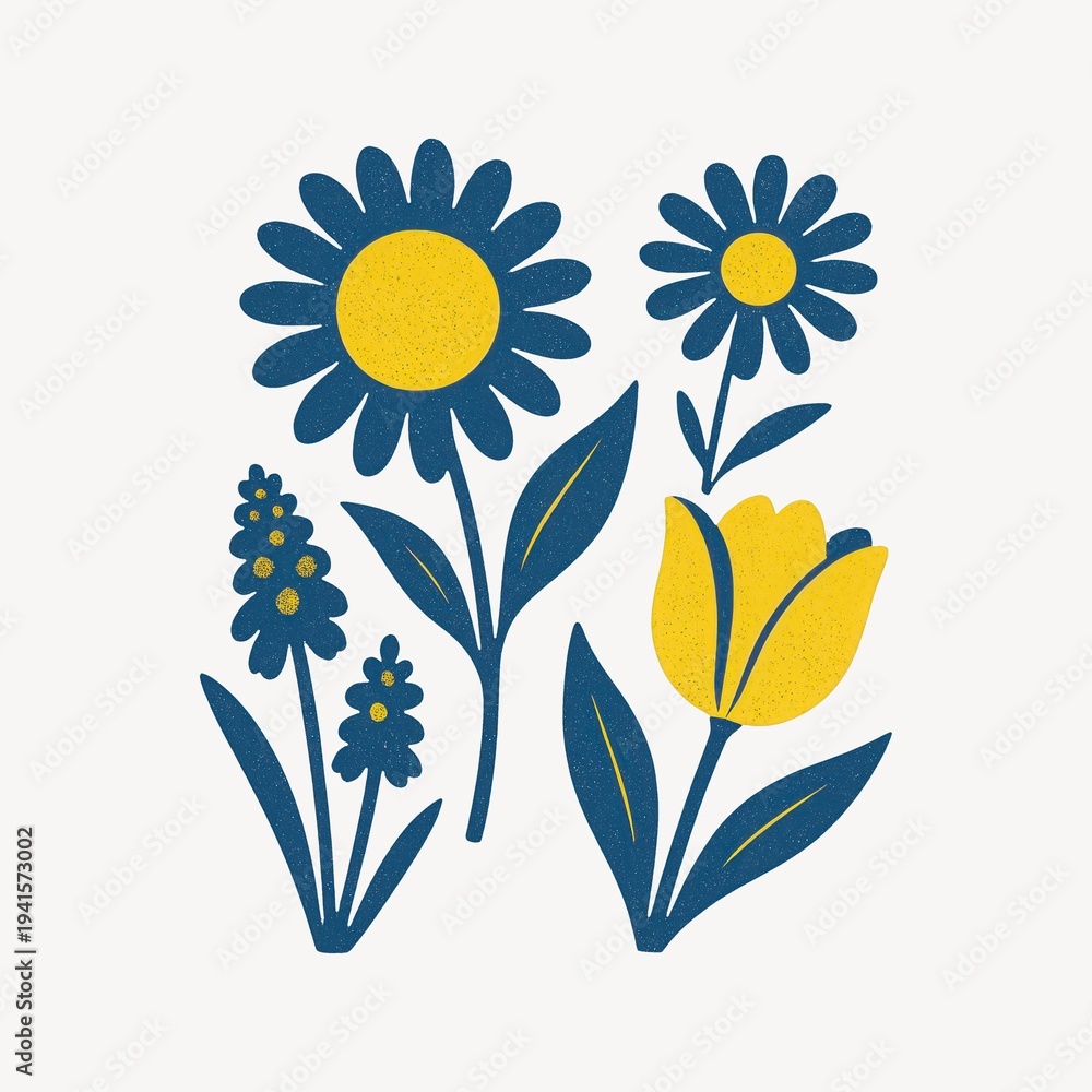 Fototapeta premium Vibrant floral illustration design