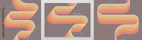 Wavy lines in perspective. Curved ribbons. Folding effect. Abstract background. Design for a banner, flyer, poster, cover, or brochure.