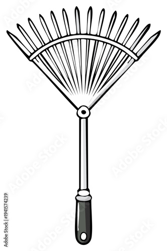 Fan Rake Garden Tool Illustration