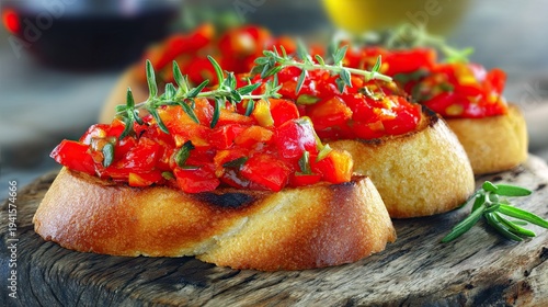 Homemade Italian bruschetta with tomatoes