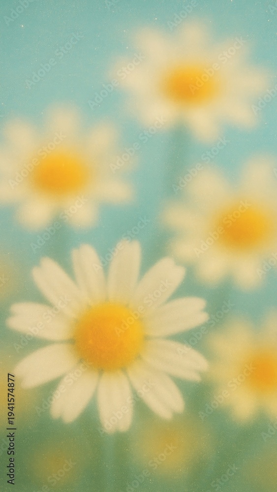 Fototapeta premium Soft focus daisies in bloom mobile wallpaper