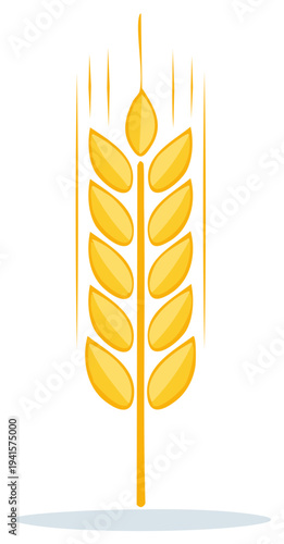 Golden Wheat Grain Illustration Agriculture Harvesting Concept