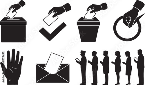 
Set of vector icons for web featuring business office equipment symbols and computer hand illustration signs for paper design concepts