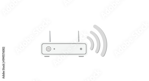 Vector illustration of a WiFi router with signal