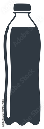 Simple icon of a plastic water bottle, isolated design