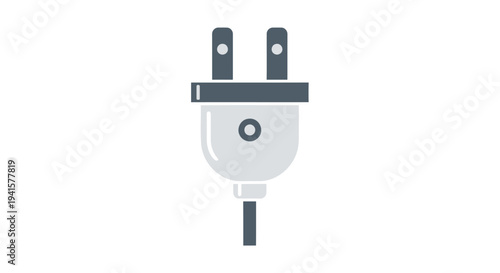 Vector electrical plug icon, gray and dark gray