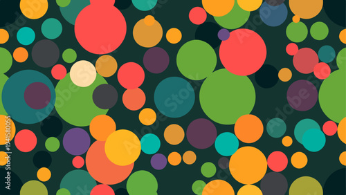 Playful polka dot explosion with soft pastel tones creating a happy and lighthearted visual mood