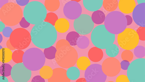 Bright overlapping dots dancing together in a cheerful pattern of endless fun and creativity