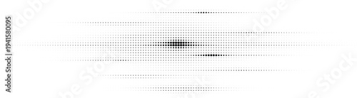 Streaking horizontal motion halftone design concept with black dots texture and dynamic speed blur transitions for modern energetic graphic designs.