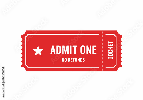Classic admit one ticket design perfect for events and promotions