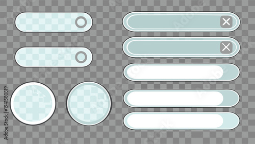 User Interface Design Elements: A set of elegant and minimalist user interface elements, featuring buttons, and input fields. Designed with a clean and modern aesthetic.