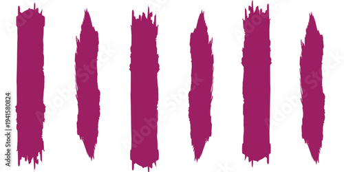 Vector set of red color brush stroke background