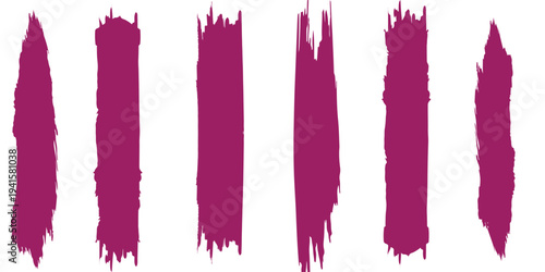 Vector set of red color brush stroke background